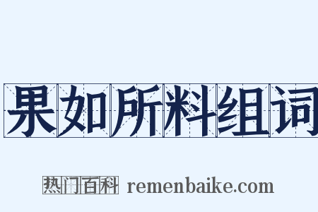 果如所料组词是什么意思的图片